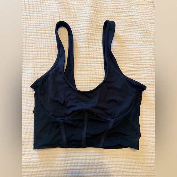 ALO Yoga Black Mesh Sports Bra corset size small - Picture 6 of 8